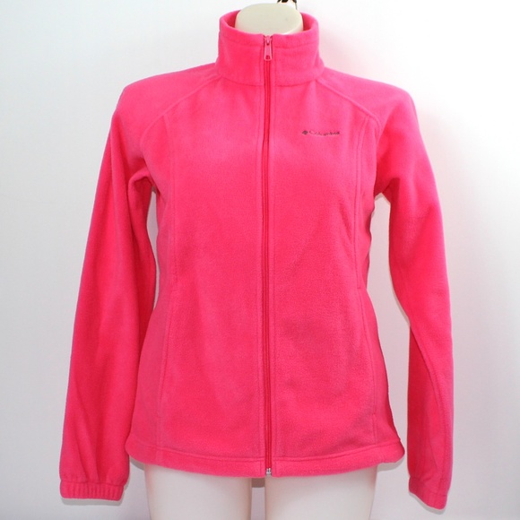 Columbia Jackets & Blazers - Women's Pink Columbia Fleece Full Zip Jacket Sz L